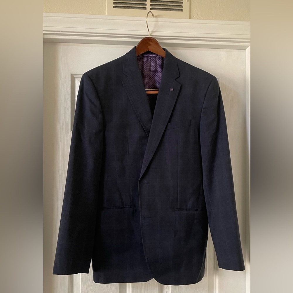 Ted Baker Plaid wool blue Suit